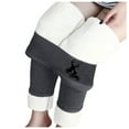 thumbnail image 2 of Gibobby Leggings para mujer Leggings de lana de gruesos de terciopelo para mujer, pantalones cálidos de cintura alta estampados para otoño e invierno(Gris,CH), 2 of 5