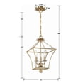 thumbnail image 6 of 514-GA Crystorama Lighting Broche - 3 Light Lantern-Antique Gold Finish    -Traditional Installation, 6 of 9
