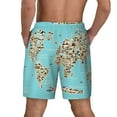 thumbnail image 4 of Haiem World Travel Line Icons Map Mens Swim Trunks with Compression Liner 2 in 1 Swimming Shorts Stretch Swimwear Quick Dry,Board Shorts-3X-Large, 4 of 9