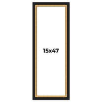 15x47 Frame Gold Real Wood Picture Frame Width 2.25 Inches | Interior Frame Depth 0.5 Inches |