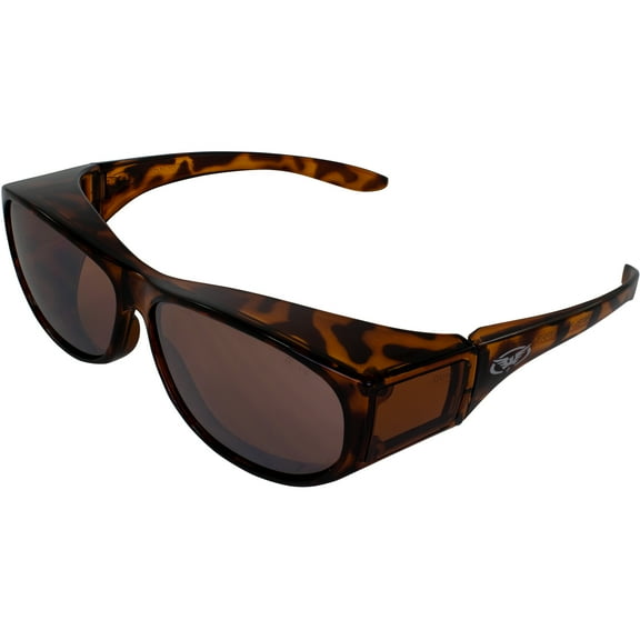 Global Vision Escort Safety Glasses Fits Over Most Eyewear Driving Mirror Lenses Tortoise Print Camo Frame