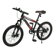 Ktaxon 20 Mountain Bike, 7 Speed Bike with Disc Brakes, Black