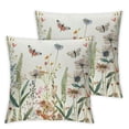 thumbnail image 2 of Acheng  Spring Colorful Flowers Daisy Dragonfly Throw Pillow Cover,  Spring Cushion Case for Sofa Couch White, 2 of 6