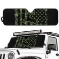 thumbnail image 2 of Uorisanigo Windshield Sun Shade Compatible with 1997-2017 Jeep Wrangler Rubicon Sahara TJ JK JKU 2/4 Doors, Camo American Flag Deer Hunter Car Windshield Sunshade Front Window Sun Visor, 2 of 7