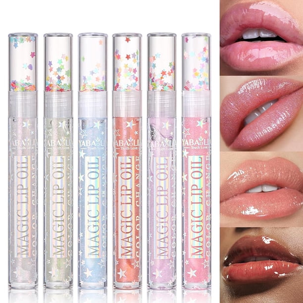 Petansy Shimmery Glitter Lip Gloss Juego de lápiz labial líquido de 6 colores Aceite labial voluminizador | Brillo almibarado | Larga duración | Hidratante| Alto brillo | Juego de brillo labial (6 col
