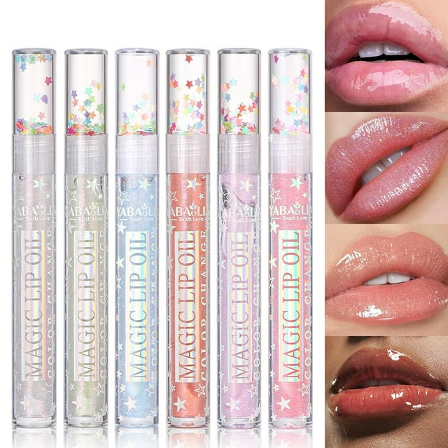 Petansy Shimmery Glitter Lip Gloss Juego de lápiz labial líquido de 6 colores Aceite labial voluminizador | Brillo almibarado | Larga duración | Hidratante| Alto brillo | Juego de brillo labial (6 col