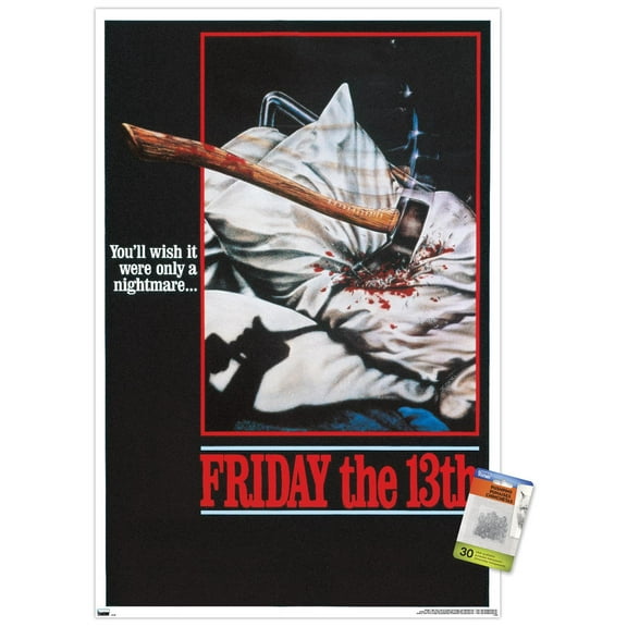 Friday The 13th - One Sheet Wall Poster with Pushpins, 22.375" x 34"