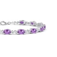 thumbnail image 2 of ANGARA Natural Oval 5.2 ct Amethyst Swirl Bracelet with Bezel Diamonds in 14K White Gold for Women (Size-6x4mm) | February Birthstone, Anniversary, Jewelry Gift for Women | Natural Amethyst Bracelet, 2 of 7