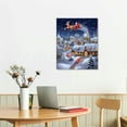thumbnail image 2 of Christmas Wall Art Canvas - Christmas Pictures for Wall Decor, Winter Snowscape Santa Claus Painting Prints Framed Artwork for Living Room Decor Ready to Hang 16" x 20"  White, 2 of 3