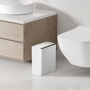 EKO Brio X Bathroom Trash Can, 2.6 Gallon Plastic Motion Sensor Wastebasket, White with Sample Trash Bags Included