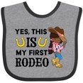 thumbnail image 3 of Inktastic Yes, This is My First Rodeo- Cowgirl in Hat and Boots Girls Baby Bib, 3 of 4
