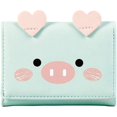 thumbnail image 1 of Cartera para mujer y niña, diseño de cerdo bonito, billetera triple, monedero de cuero PU, billetera pequeña delgada, tarjetero triple de dibujos animados Sincero Hogar, 1 of 6