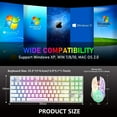 thumbnail image 5 of Wireless Gaming Keyboard and Mouse Combo with 87 Key Rainbow LED Backlight Rechargeable 3800mAh Battery Mechanical Feel Anti-ghosting Ergonomic Waterproof RGB Mute Mice for Computer PC Gamer (White), 5 of 8