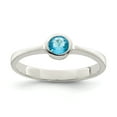thumbnail image 1 of Bague en Argent Sterling 925 Bleu Pâle avec Zircon Cubique Rond Serti Clos, 1 of 2