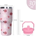 thumbnail image 2 of Ladybug Tumbler with Handle and Flip Straw for Women Men, 30oz Cute Stainless Steel Insulated Cup, Water Bottle Travel Coffee Mug, Gifts for Animal Lovers, 2 of 6