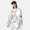 thumbnail image 3 of Daiia Cute Ghost Simple Drawing UPF 50+ Sun Protection Hoodie Jacket Lightweight Long Sleeve Sun Shirt for Women Men with Pocket Hiking Outdoor-Large, 3 of 7