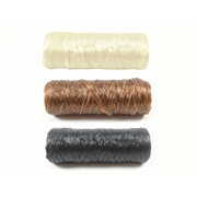 Kulay Bobbin Artificial Deer Sinew Waxed Flat Poly Thread, 60 Yards, 5 Ply, 70 LB Test (Pack of 3 - Brown, White, Black) Free Shipping