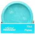 7" Paper Dessert Plates, Teal, 70 Count