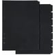 thumbnail image 1 of 2 juegos de 14 hojas separadores de índice A5 de plástico negro para carpeta de 6 anillas. Separadores con 7 pestañas y 6 agujeros., 1 of 7