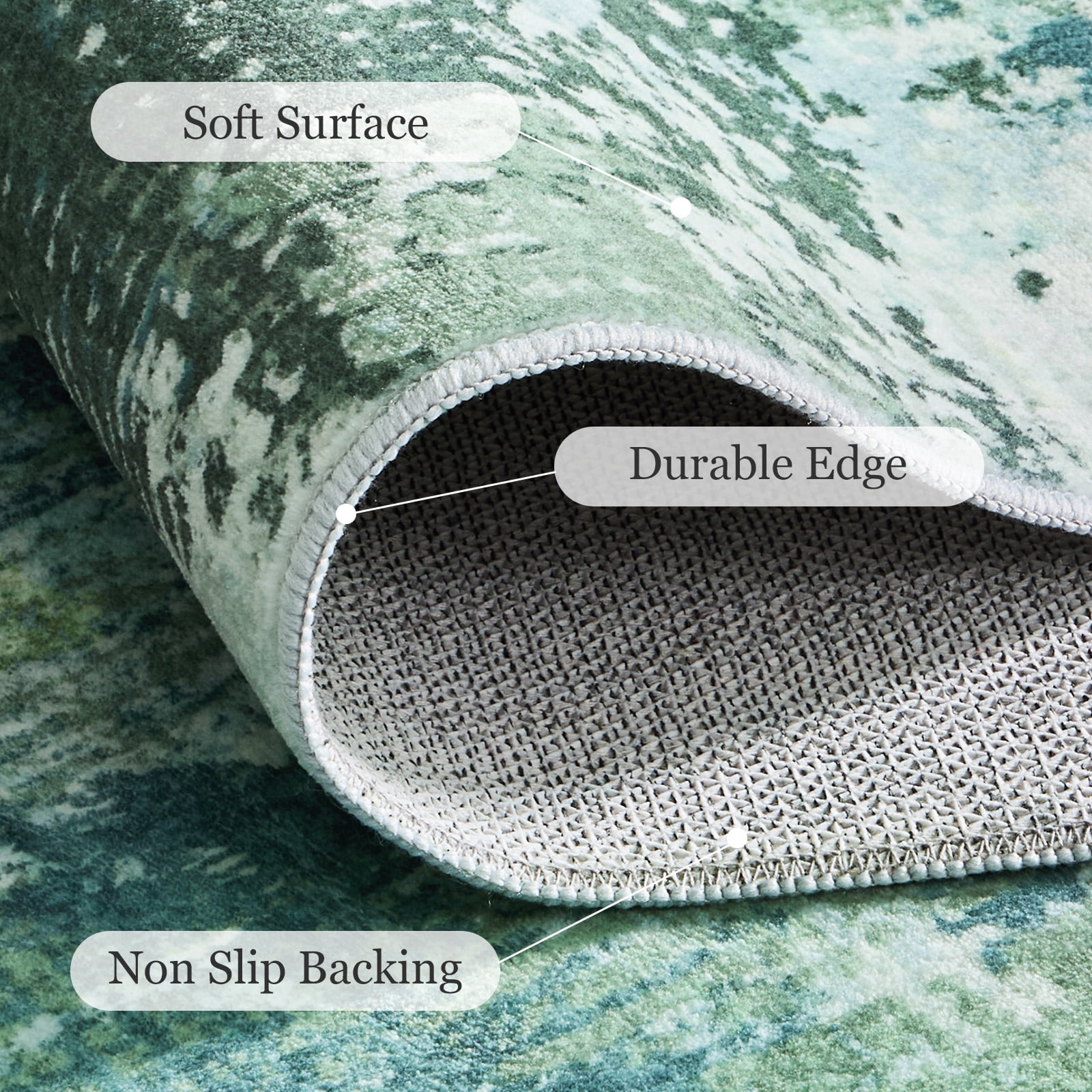 CHITOOMA 5'x7' Area Rugs for Living Room, Machine Washable Abstract Distressed Rugs Indoor Neutral Carpet Rugs for Bedroom Dining Room Office with Non-Slip Backing, Stain Resistant Non-Shed