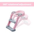 thumbnail image 3 of Asiento Entrenador para Baño con Escalera Antideslizante - Taburete Plegable l para Baño, Alfombra Suave de PU Desmontable, 6 Niveles Ajustables, Fácil de Limpiar (Rosa + Almohadilla de PU), 3 of 5