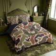 thumbnail image 2 of meiyoeat Hunting Themed Alphabet J 7 Pieces Full Size Bedding Sets For Boys,Camouflage Duck Initial Art Full Size Bed in a Bag,Black Reversible, 2 of 7