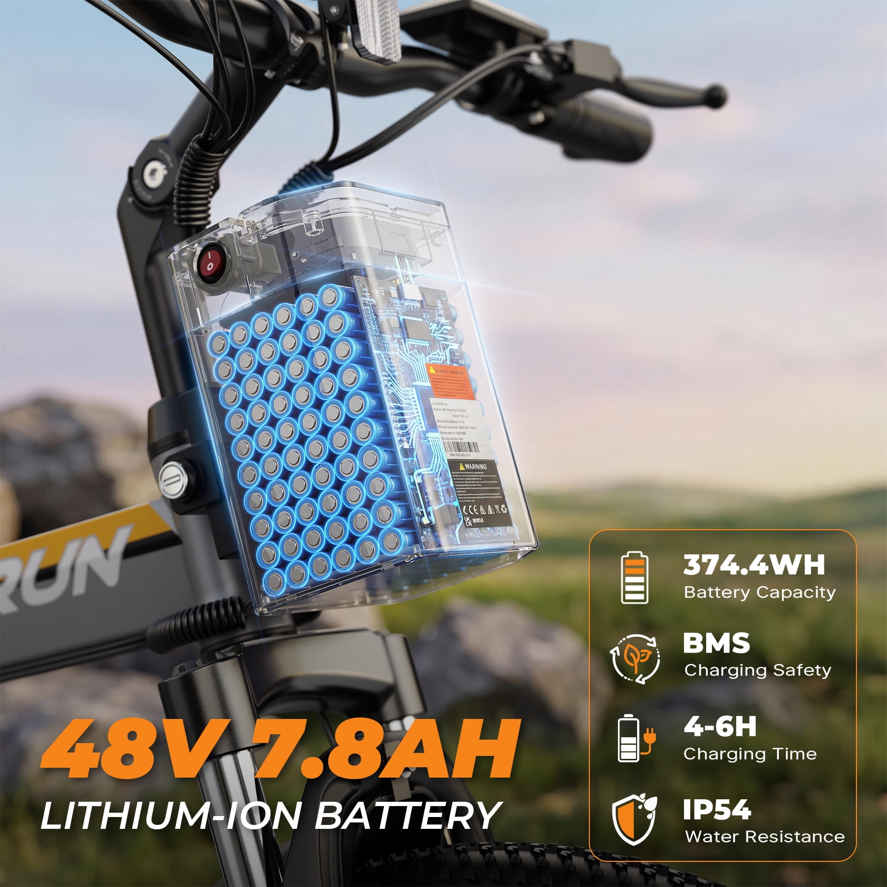 Electric Bike for Adults, 26" Folding E Bike with Peak 750W Motor, 48V 374.4Wh Removable Battery, up to 20+ mph 50 Miles, 7 Speed Gears, Full Suspension System UL2849(Orange)