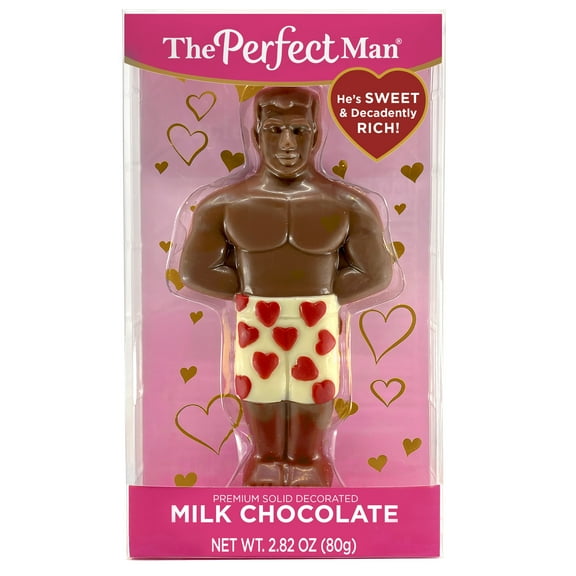 Perfect Man Decorated Chocolate Valentines Gift, 2.82 oz, (80g)
