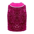 thumbnail image 3 of Sholeno Kids Boys Girls Sleeveless Shiny Sequin Vest Sparkly Button Down Velvet Tuxedo Waistcoat for Wedding Hot Pink 16, 3 of 4