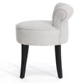 thumbnail image 2 of Bowery Hill Contemporary Linen Fabric/Leather Lounge Stool in Beige, 2 of 5