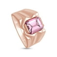 thumbnail image 4 of AFFY 8x10 mm Simulated Birthstone Men's Ring Pink Tourmaline In 14K Rose Gold Plated 925 Sterling Silver. Ring Size 12.5, 4 of 6