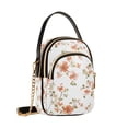 thumbnail image 7 of FORMRS Crossbody Bag for Women Quilted Travel Shoulder Cell Phone Purse with Chain Strap Handbag, Orange Floral Blooms, 7 of 7