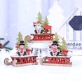thumbnail image 2 of Christmas decorations dining table window hotel shopping mall wooden color assembled sleigh ornaments Santa Claus deer cart, 2 of 4