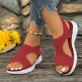 thumbnail image 2 of Ticikt Womens Comfortable Orthopedic Sandals Arch Support Ladies Walking Sport Athletic Sandals Open Toe Slip On 2 Inches Heel, 2 of 9
