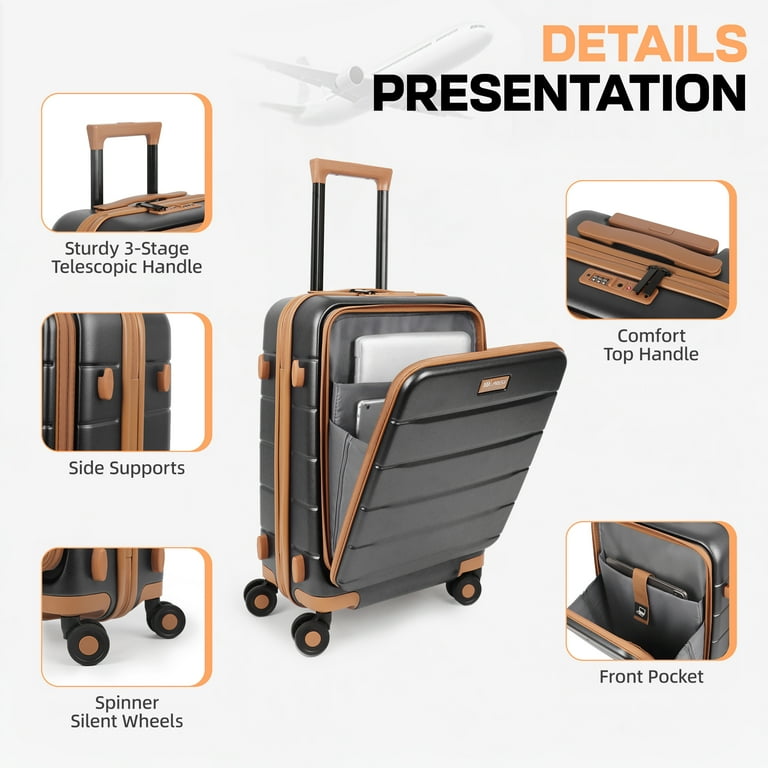 Carry On Luggage 22 x 14 x 9 Airline Approved Lightweight Hardside