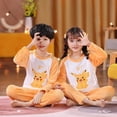 thumbnail image 5 of Anime Sanrioed Hello Kitty Children Flannel Pajamas Kawaii Boys Girls Spring and Autumn Cartoon Coral Velvet Home Warm Clothes, 5 of 5