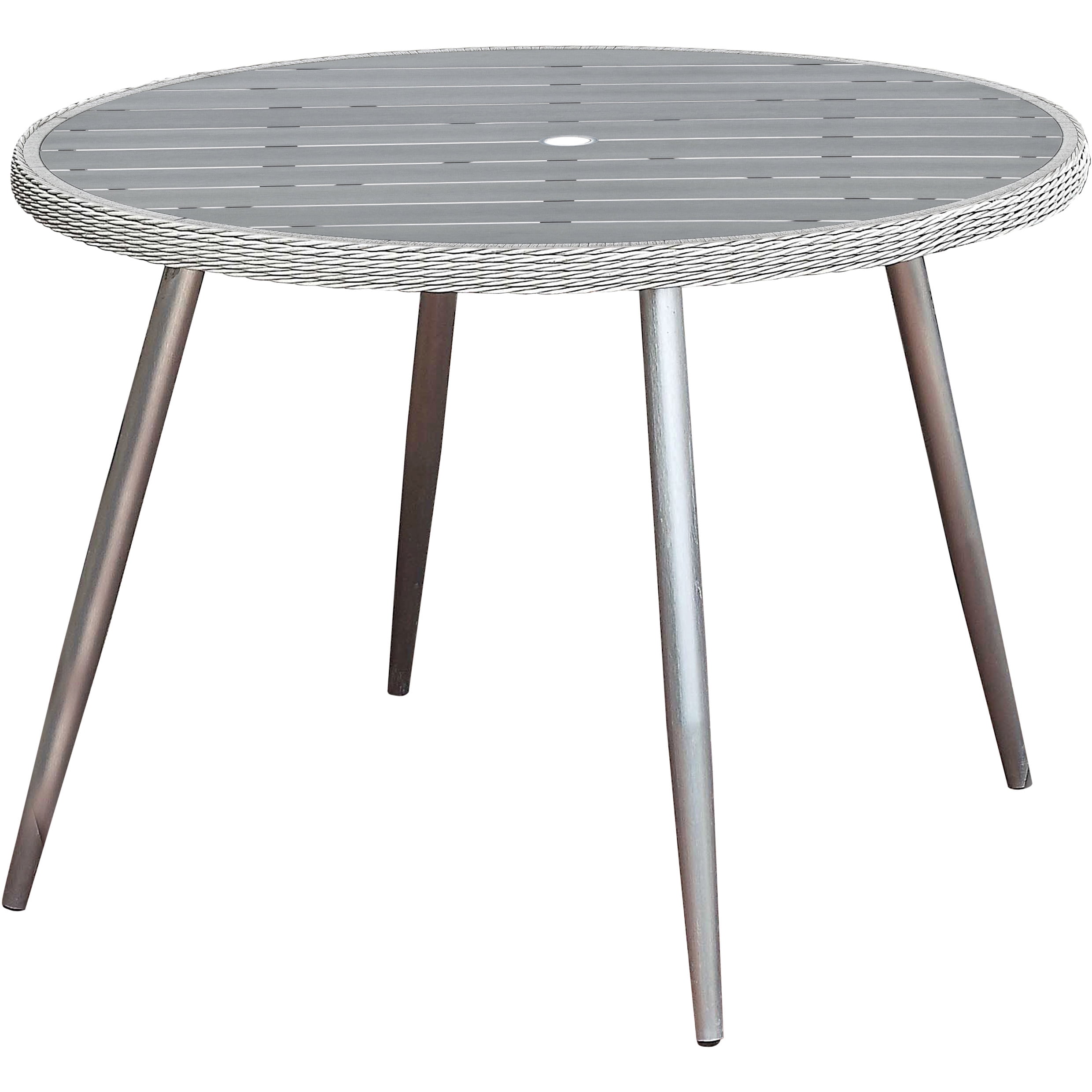Furniture of America Ellyn Modern Round Patio Dining Table, Gray