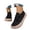 Black, variant on Women Slip On Walking Shoes Platform Sock Sneakers Mesh Knit Breathable Comfy Light Athletic Sneaker Hike Work Daily Wear Shoe