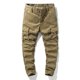 thumbnail image 1 of Pantalones largos de moda para hombre, casuales, de color sólido, cargo, con bolsillos y cremallera, cintura elástica, pantalones largos de algodón para hombre., 1 of 9
