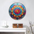 thumbnail image 4 of Bohomia Boho Colorful Pattern Acrylic Wall Clocks Quiet Round Clock Battery Operated Non-Ticking Clock for Bedroom Kitchen Office Decorative 11.9 Inch, 4 of 10