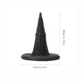 thumbnail image 3 of MInHoues 11.41" Imitation Rattan Woven Wizard Hat Tabletop Figurine, Black Wicker Pointed Witch Hat Ornament, Rustic Woven Decor for Halloween Christmas Mantel Shelf Holiday Home Party Decoration, 3 of 5