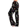 thumbnail image 2 of Zydvens Women's Halloween Pajama Pants - High Waisted Wide Leg Lounge Pants with Pockets - Elastic Drawstring Soft Sleepwear PJ Bottoms - Spooky Skeleton Ghost Pumpkin Printed Lounge Underwear S-3XL, 2 of 7
