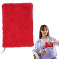 thumbnail image 2 of 21x15cm Fluffy Plush Faux Fur Lined Notebook, 160 Pages Journal For Women, Soft Fuzzy Cover Notebook For Writing Diary, Cute Stationery Gift For Office, Red, 2 of 6
