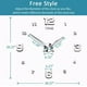thumbnail image 3 of Reloj de Pared Brush Diseño 3D Moderno Grande Plata números, 3 of 6