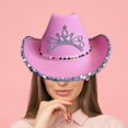thumbnail image 3 of Sombrero de occidental con Tiara Balls Decorativo de Novedad Sombrero de vaquero para mujeres Adultos Adolescentes Vestirse Zulema Sombrero de vaquero, 3 of 8