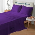 thumbnail image 3 of 800 Thread Count 4 Piece Quality Sheet Set 21 Inch Deep Pocket 100% Egyptian Cotton Color Purple Stripe Size Queen, 3 of 6