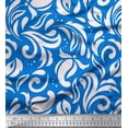 thumbnail image 1 of Soimoi Blue Cotton Duck Fabric Filigree Damask Print Fabric by Yard 56 Inch Wide, 1 of 3