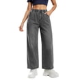 thumbnail image 3 of TaTaai Womens Jeans High Waisted Straight Wide Leg Solid Soft Breathable Denim Trousers for Spring Fall Gift, 3 of 9