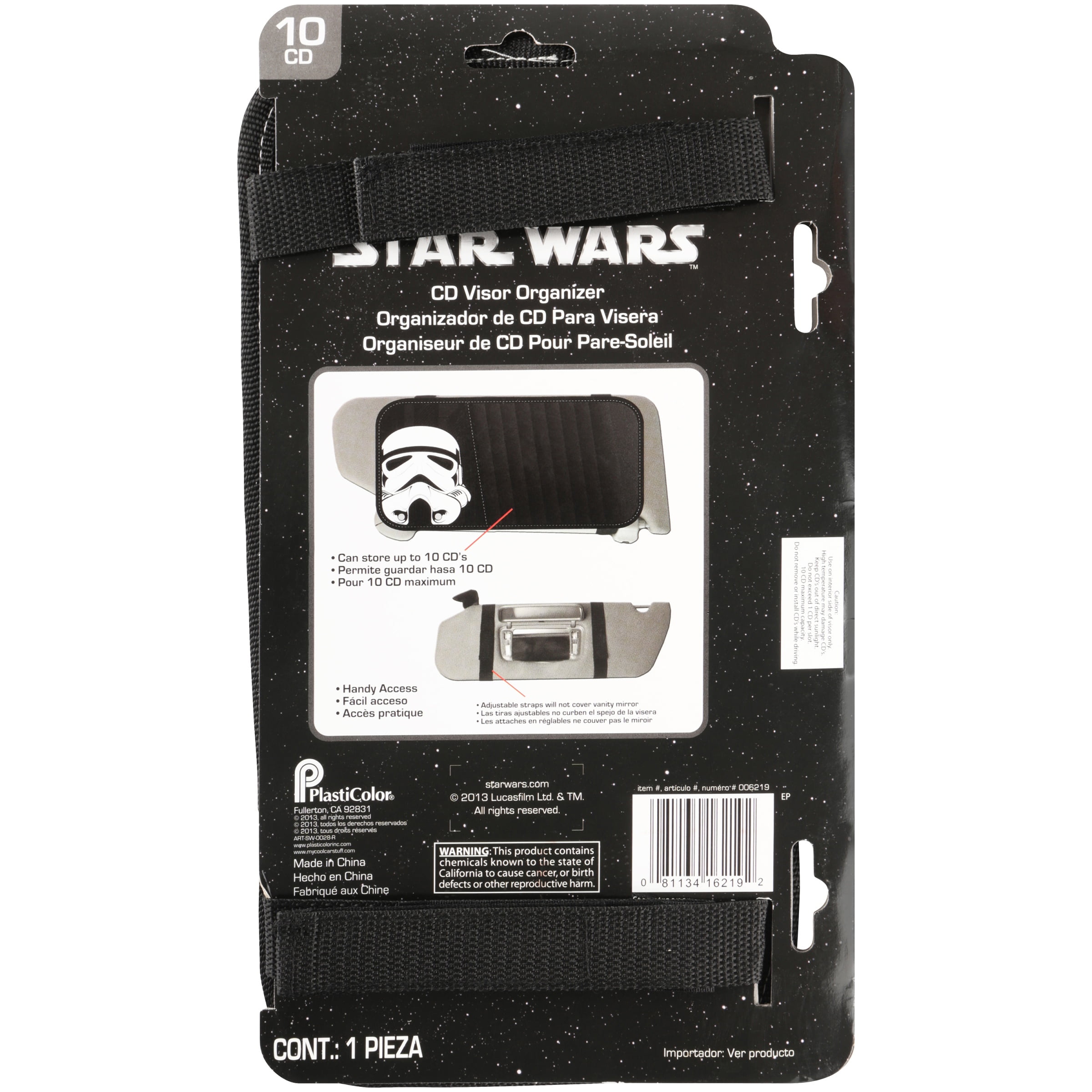 Plasticolor 006219R01 Star Wars White Stormtrooper CD Visor Organizer