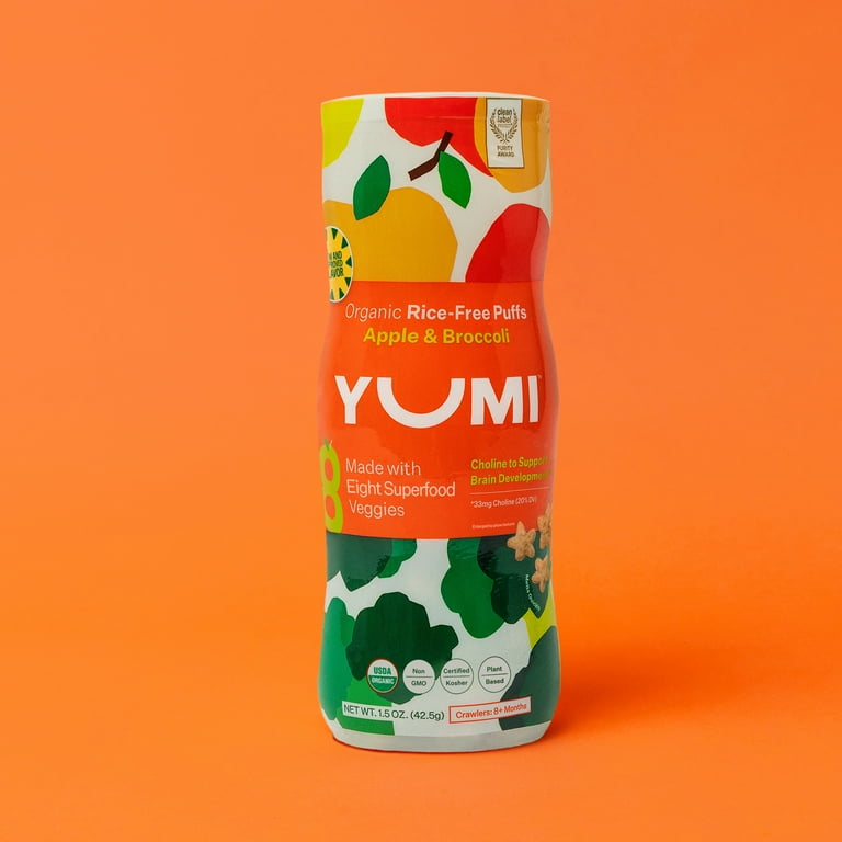Yumi Organic Stage 3 Apple & Broccoli Puffs, 1.5 oz, toddler snack
